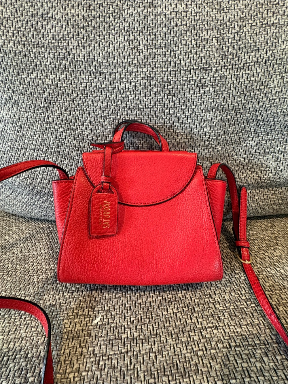 Kate Spade Saturday Red Mini Pebbled Leather crossbody